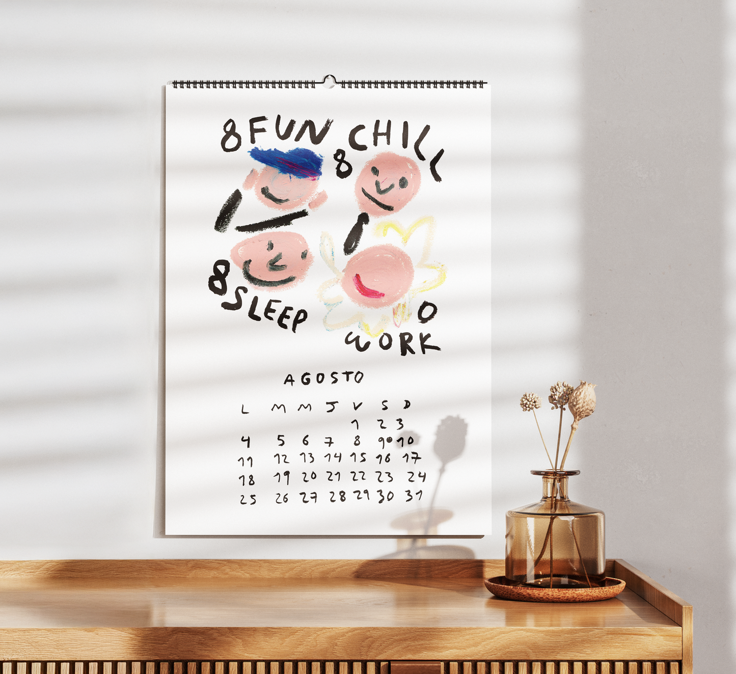 Calendario No Stress 2025 rosa